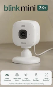 Blink Mini 2k Newest Gen Indoor Plug In Home Security Camera Pet Camera With 2k