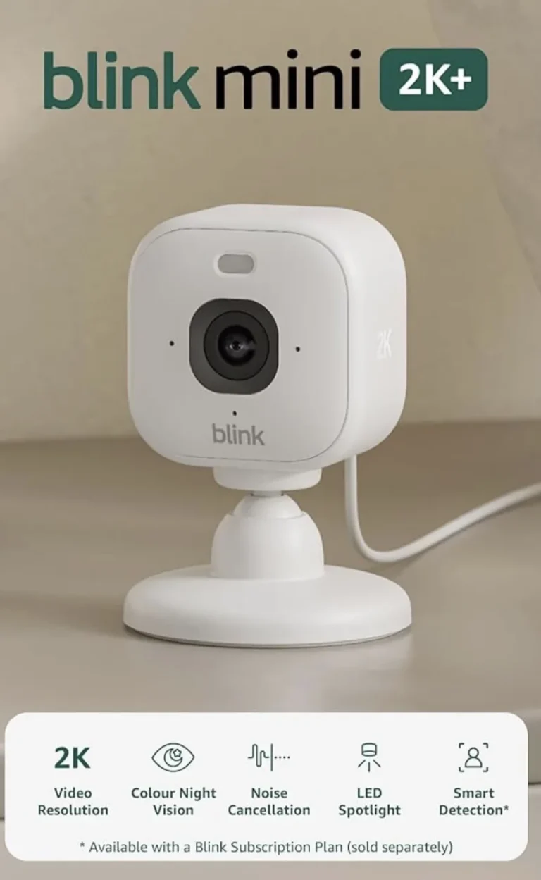 Blink Mini 2k Newest Gen Indoor Plug In Home Security Camera Pet Camera With 2k