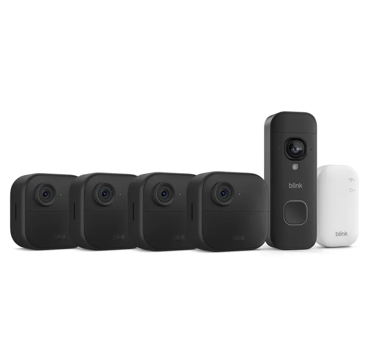 Blink Outdoor 4 Cameras With Free Blink Battery Doorbell 2k Newest Gen Black Syn