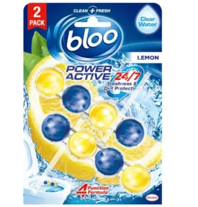 Bloo Power Active Toilet Rim Block Lemon With Anti Limescale Cleaning Foam Dirt