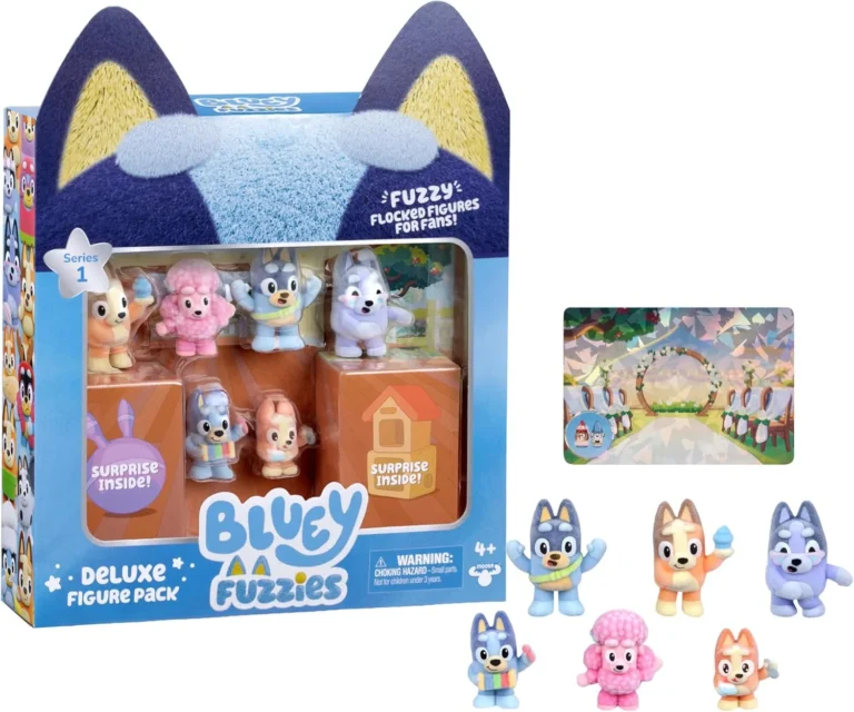 Bluey Fuzzies Deluxe 8 Figure Pack 6 Mini Figures 2 Surprise Figures