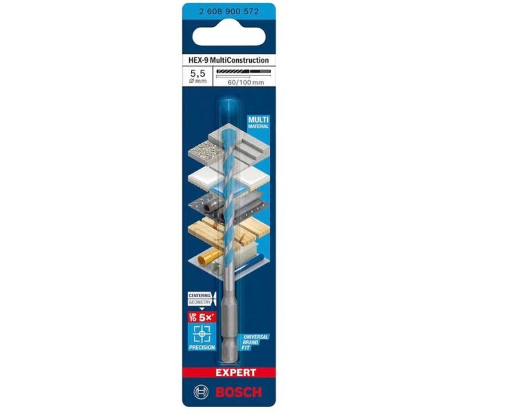Bosch 1x Expert Hex 9 Multiconstruction Drill Bit For Concrete Soft Tiles 5 50 M