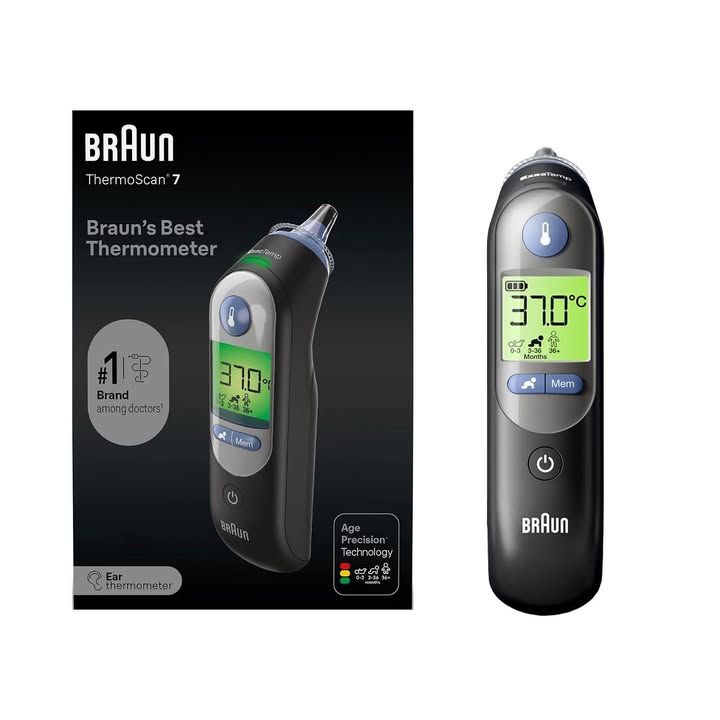 Braun Thermoscan 7 Ear Thermometer Age Precision Technology Black