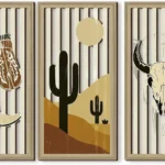 BRTNUP 3PCS Boho Wall Art Set