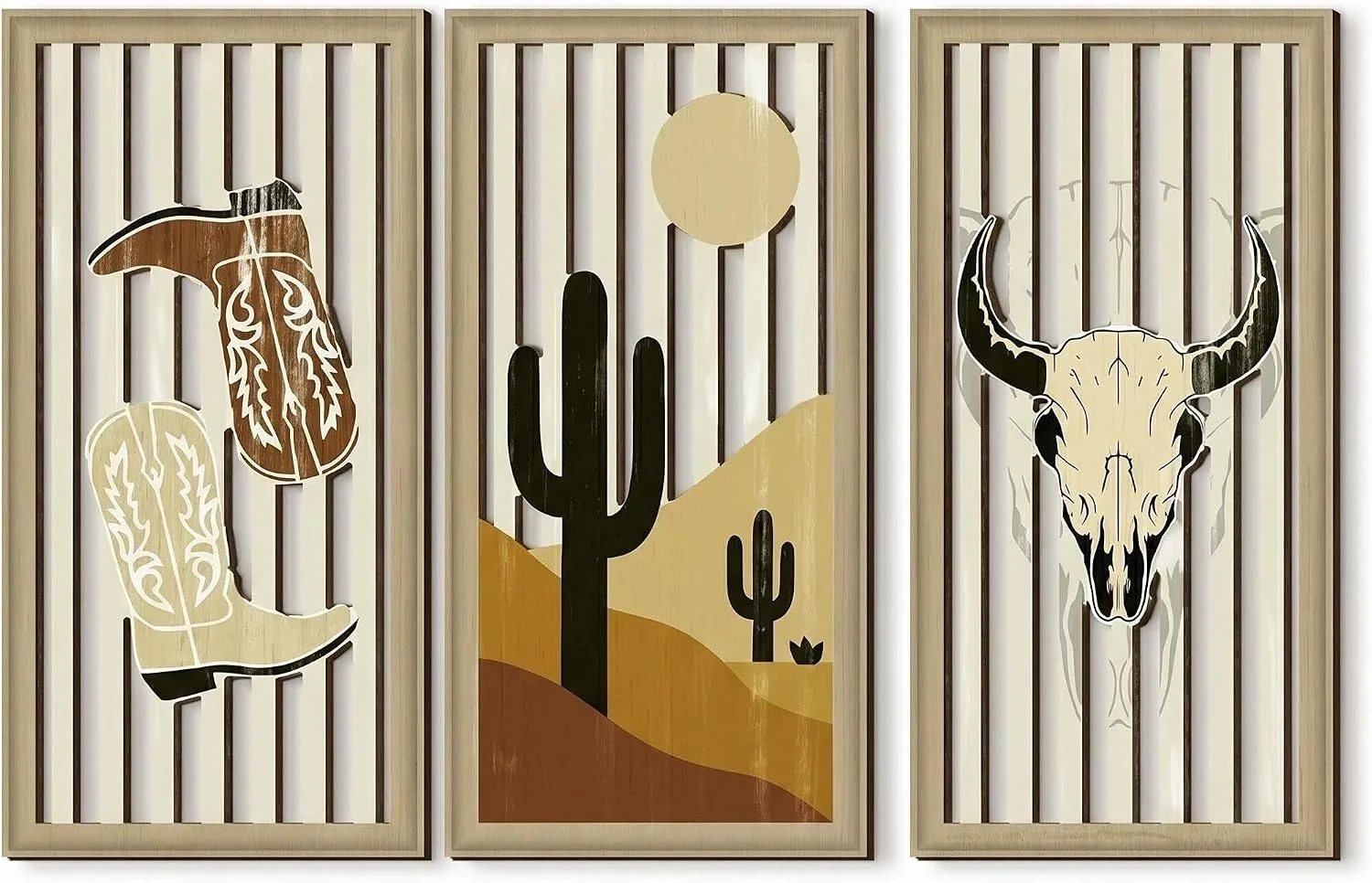 Brtnup 3pcs Boho Wall Art Set
