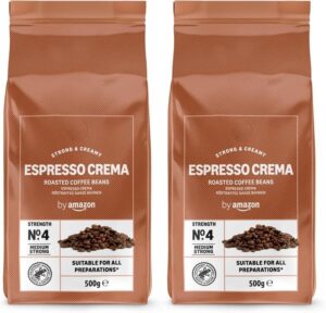 By Amazon Espresso Crema Coffee Beans Light Roast 1kg 2 Packs Of 500g Rainforest