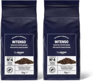 By Amazon Intenso Coffee Beans Dark Roast 2kg 2 Packs Of 1 Kg Rainforest Allianc