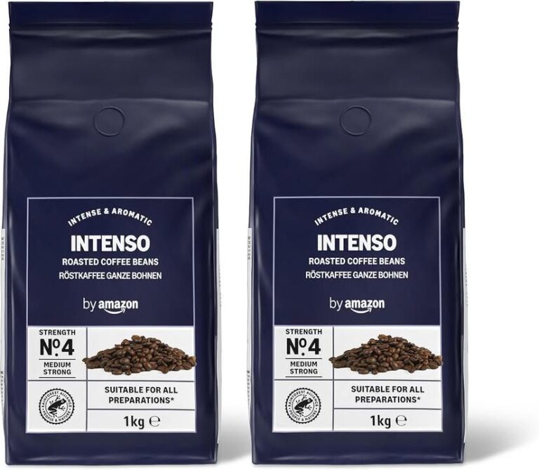 By Amazon Intenso Coffee Beans Dark Roast 2kg 2 Packs Of 1 Kg Rainforest Allianc