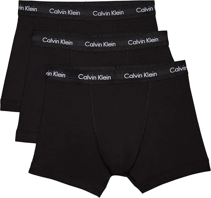 Calvin Klein Men S 3 Pack Trunks With Logo Waistband