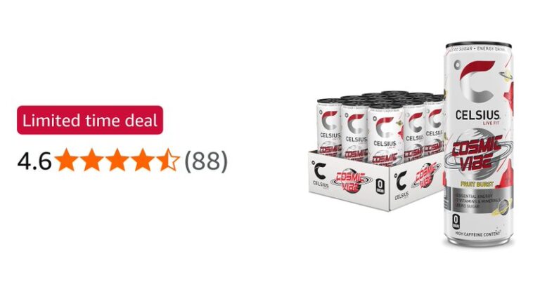 Celsius Sparkling Cosmic Vibe Refreshing Energy Drink 335ml Pack Of 12