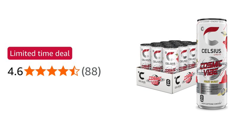 Celsius Sparkling Cosmic Vibe Refreshing Energy Drink 335ml Pack Of 12