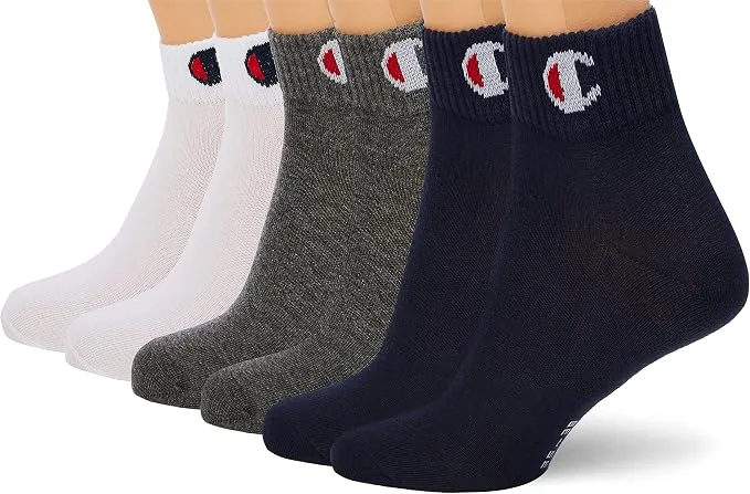 Champion Unisex Core 6pp Quarter Ankle Socks