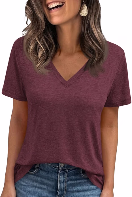 Cicy Bell Tshirt Women S Tops V Neck Shirts Loose Basic Summer Tops Blouse