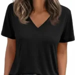 Cicy Bell Tshirt Women’s Tops V-Neck Shirts Loose MEDIUM