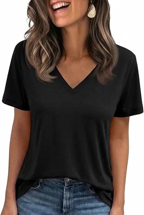 Cicy Bell Tshirt Women S Tops V Neck Shirts Loose Medium