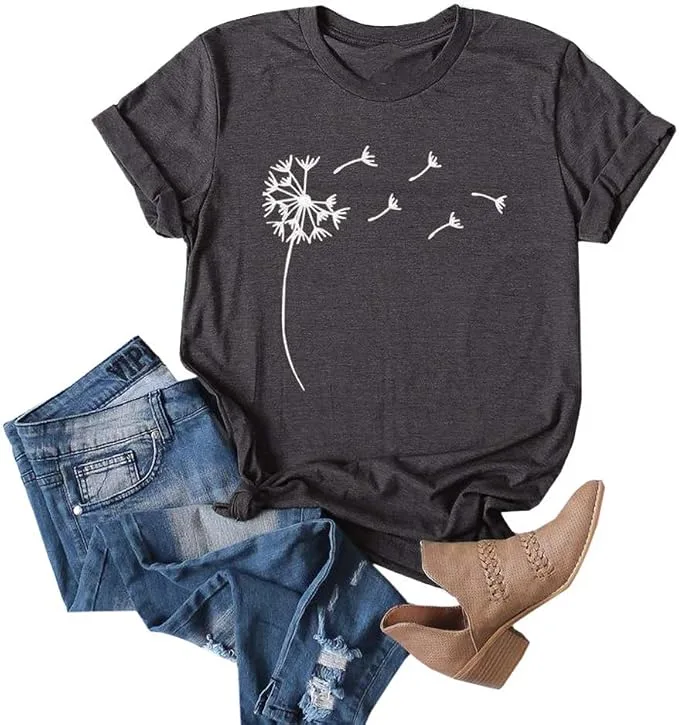 Cicy Bell Women S Dandelion Print T Shirts