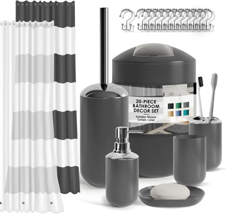 Clara Clark Bathroom Set Black Bathroom Accessories Set 20pc Bathroom Accessory