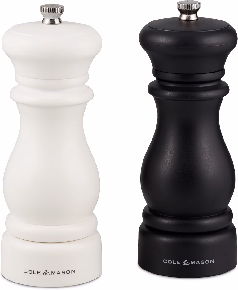 Cole And Mason Southwold Black And White Salt And Pepper Grinder Set 16 5cm