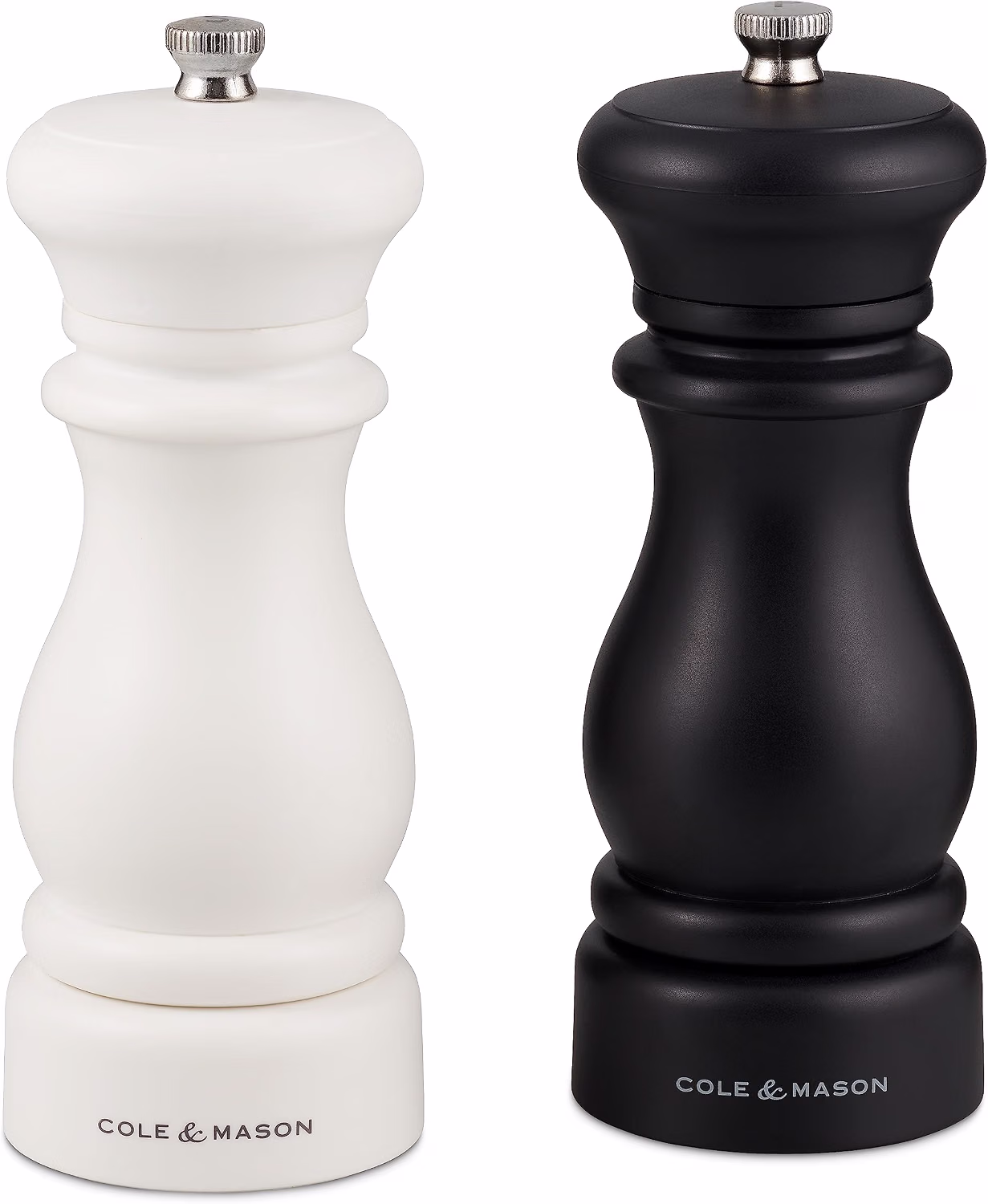 Cole And Mason Southwold Black And White Salt And Pepper Grinder Set 16 5cm