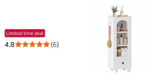 Coleshome Bathroom Storage Cabinet Slim Narrow Floor Cabinet White