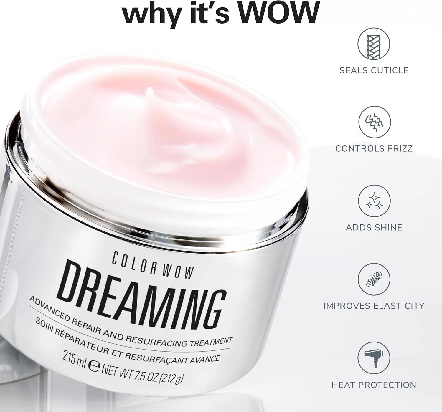 Color Wow Dreaming Hair Repair Mask For Frizzy Damaged Hair 215ml