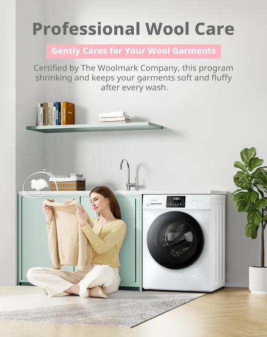 Comfee 10kg Washing Machine A 10 Energy Class 1400rpm Bldc Motor White