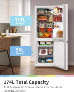 Comfee 174l Freestanding Fridge Freezer Low Frost Rcb169wh2 E