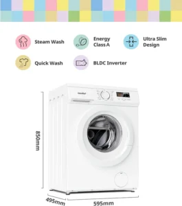 Comfee 9kg Washing Machine Energy Class A 1400rpm Bldc Motor Slim White