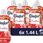Comfort Creations Strawberry & Lily Fabric Conditioner with Stay Fresh technology for 100 days of freshness + fragrance* 6x 1.44 L (288 washes)
