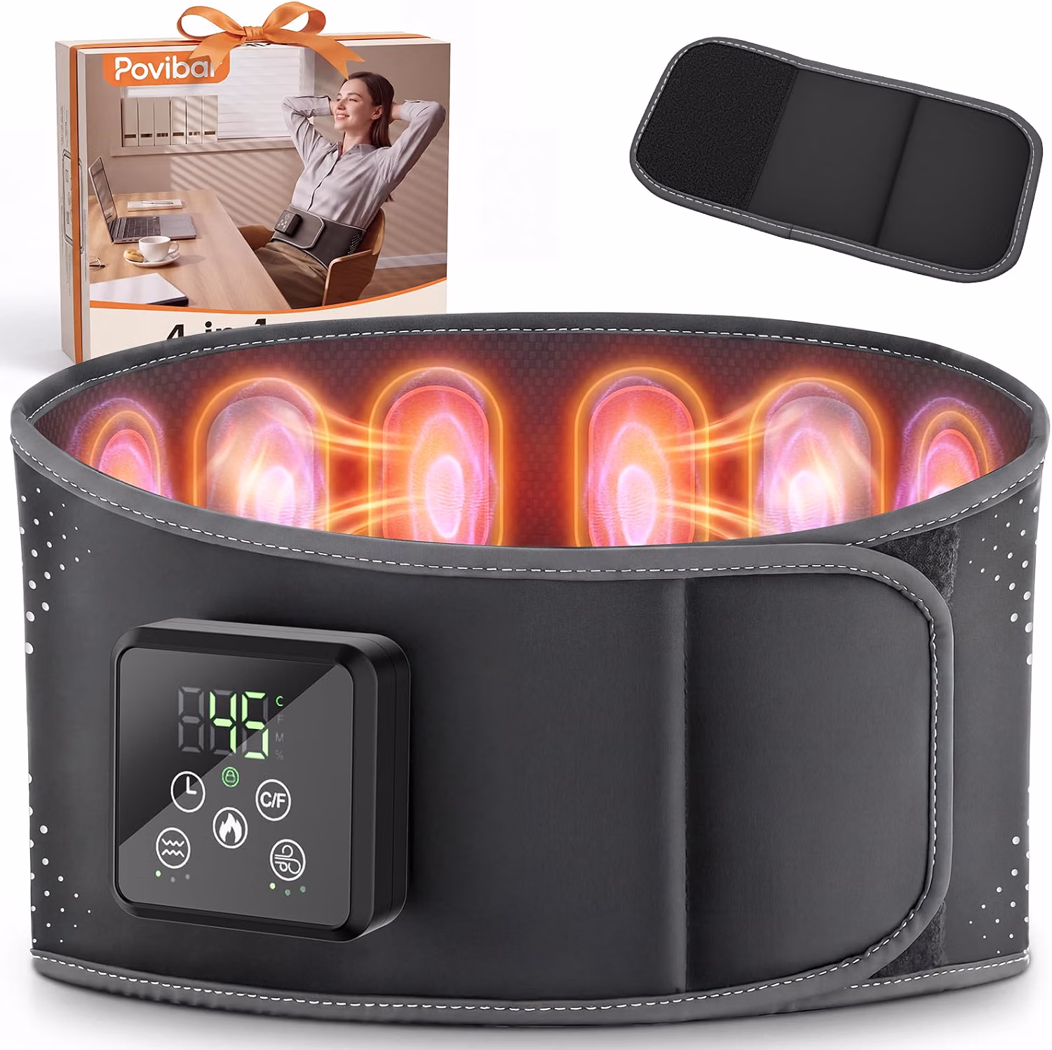Cordless Lower Back Massager For Air Compression Vibration And Heating