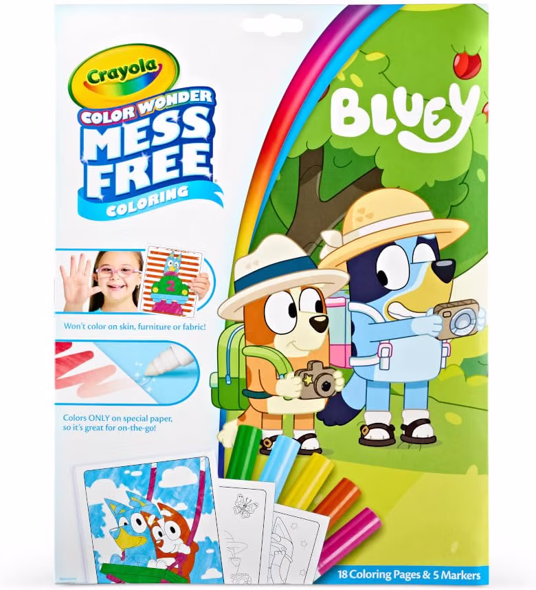 Crayola Bluey Colour Wonder Colouring Set 18 Colouring Pages Mess Free Colouring