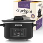 Crock-Pot Lift and Serve Digital Slow Cooker with Hinged Lid and Programmable Countdown Timer | 4.7 L (up to 5 People) | Energy Efficient | Black [CSC052]
