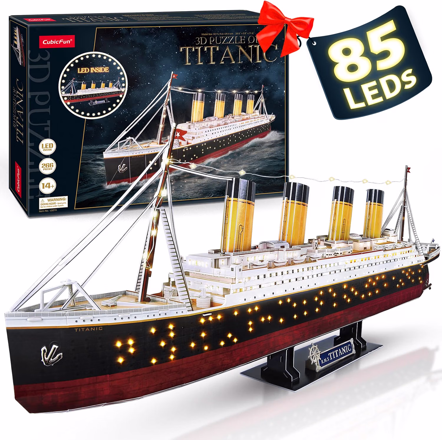 Cubicfun Led 3d Puzzle 88 Cm Titanic Ship Model Toys For Adults And Teens 266 Pi