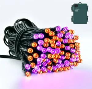 Dalugo Halloween Decoration Lights 5m 50 Led Orange Purple Fairy Lights With Tim
