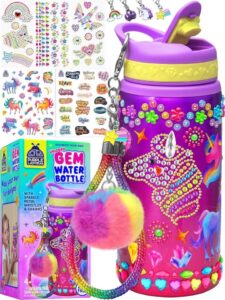 Decorate Your Own Water Bottle Kit For Girls Unicorn Water Bottle Gems