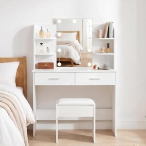 Dressing Table With Mirror And Stool