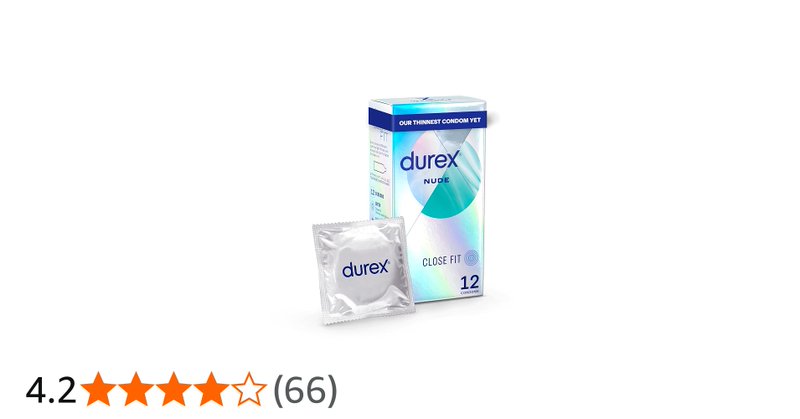 Durex Nude Close Fit 12 Condoms Ultra Thin Pre Lubricated Silicone Lube