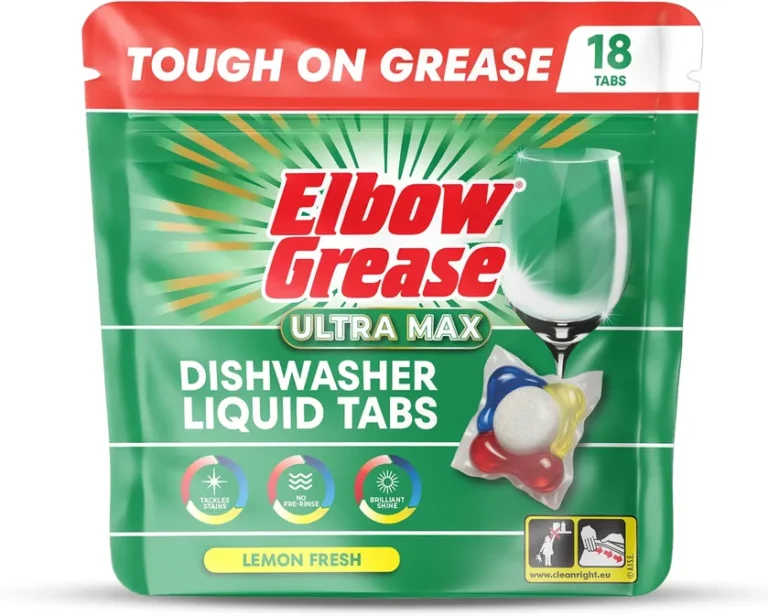 Elbow Grease Ultra Max Liquid Dishwasher Tablets Lemon 18 Tabs