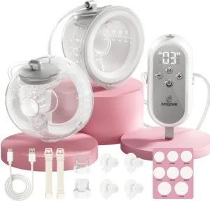 Electric Breast Pump Wearable Handsfree 4modes 12levels 300mmhg Gray