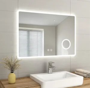 Emke Led Bathroom Mirror With Shaver Socket 1000x700mm Bluetooth Bathroom Mirror