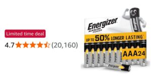 Energizer Alkaline Power Aaa Batteries 24 Pack Up To 50 Longer Lasting