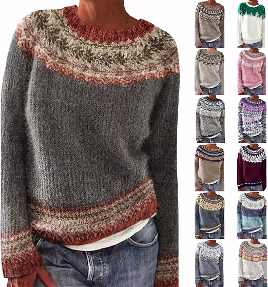 Fair Isle Jumpers For Women Christmas Jumper Nordic Pattern
