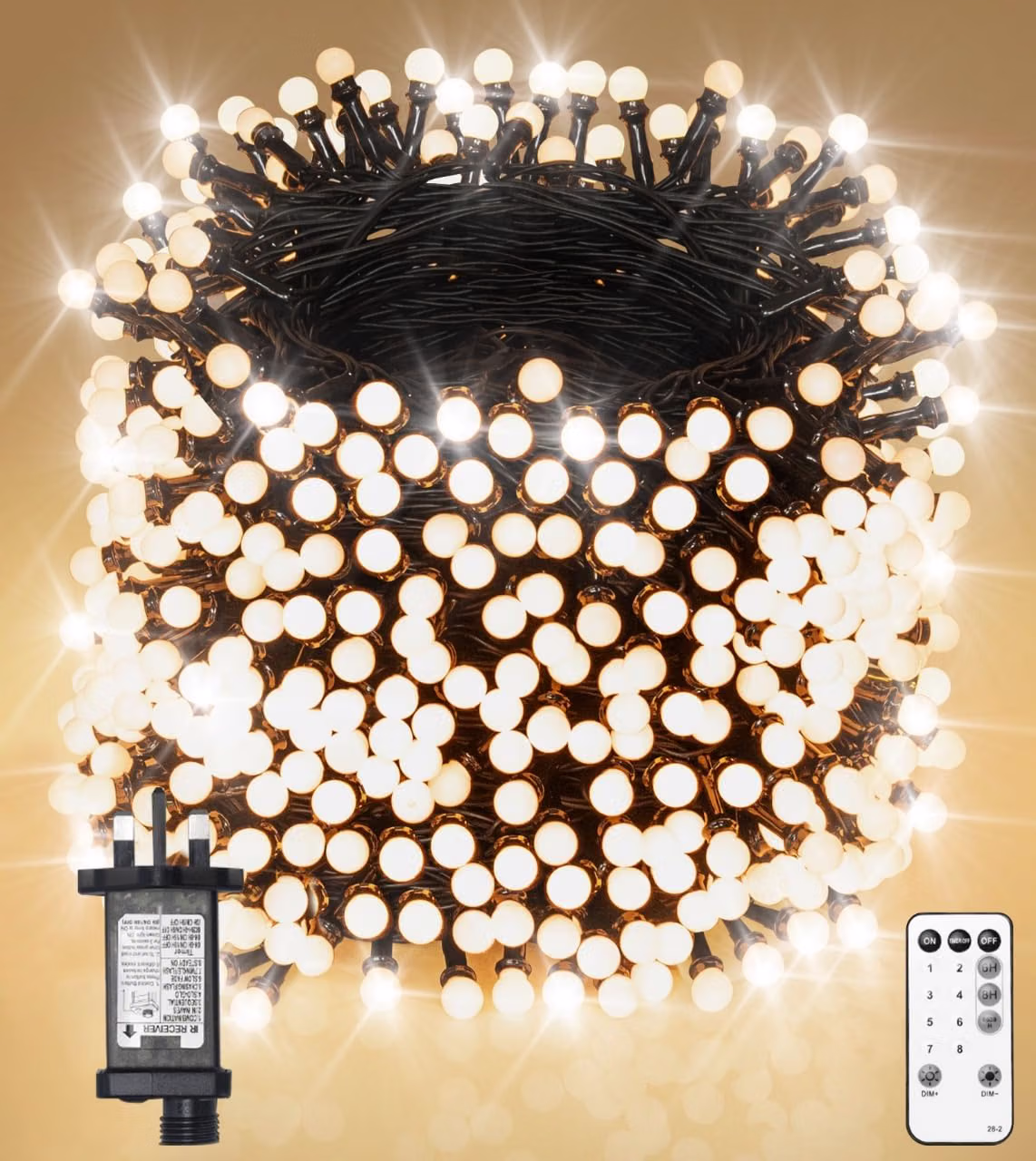 Fairy Lights Plug in Waterproof, 50M 500LED Long Christmas Tree Lights, Christmas Lights Outdoor with Remote/4 Brightness/8 Modes/Timer, Fairy Lights Mains Powered for Bedroom/Party/Xmas Decorations