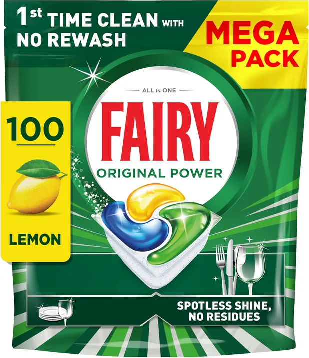 Fairy Original Power Dishwasher Tablets Lemon 100 Capsules