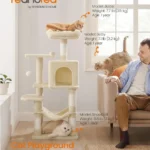 Feandrea Cat Tree Tower, 112 cm Multi-Level Plush Cat Condo