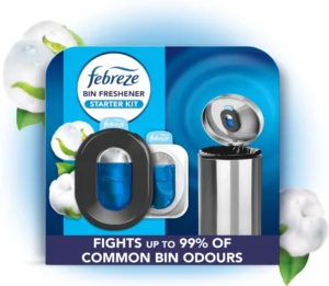 Febreze Bin Freshener Starter Kit Cotton 1 Holder 2 Refills 2x4 88ml