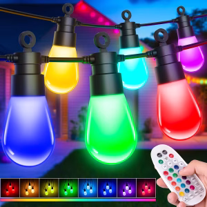 Festoon Lights Outdoor Mains Powered 69ft 21 1m Rgb Garden String Light