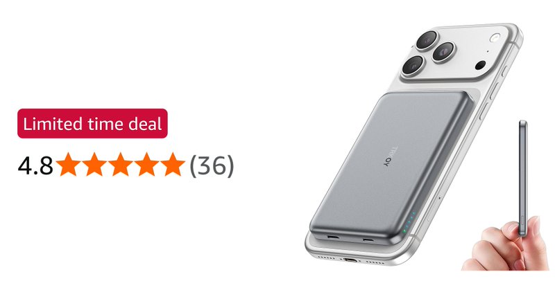 For Magsafe Power Bank Slim 5000mah Magnetic Battery Pack Power Bank