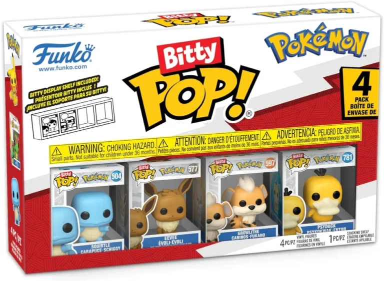 Funko Bitty Pop 4 Pack Pokemon Squirtle Eevee Growlithe Psyduck