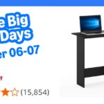 Furinno EFFICIENT 3 Open Side Shelves Gaming Desk, Solid Black